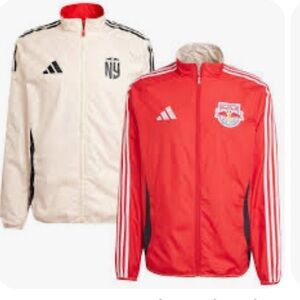 NWT Men's New York Red Bulls adidas Red/White 2025 Anthem‎ Reversible Sz large